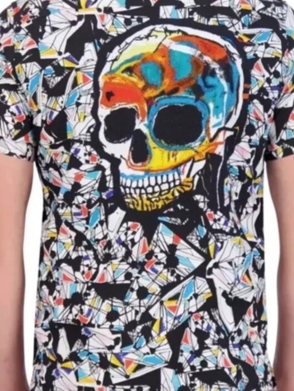 Robert Graham Omura Woven Short Sleeve Embroidered Skull Shirt M NWT $298